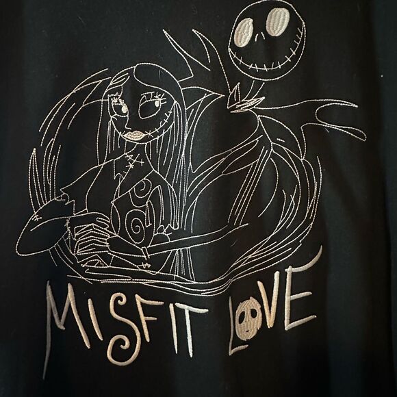 Disney Parks Jack Skellington Sweatshirt XL NWT NBC Misfit Love Black Pullover - Picture 2 of 5